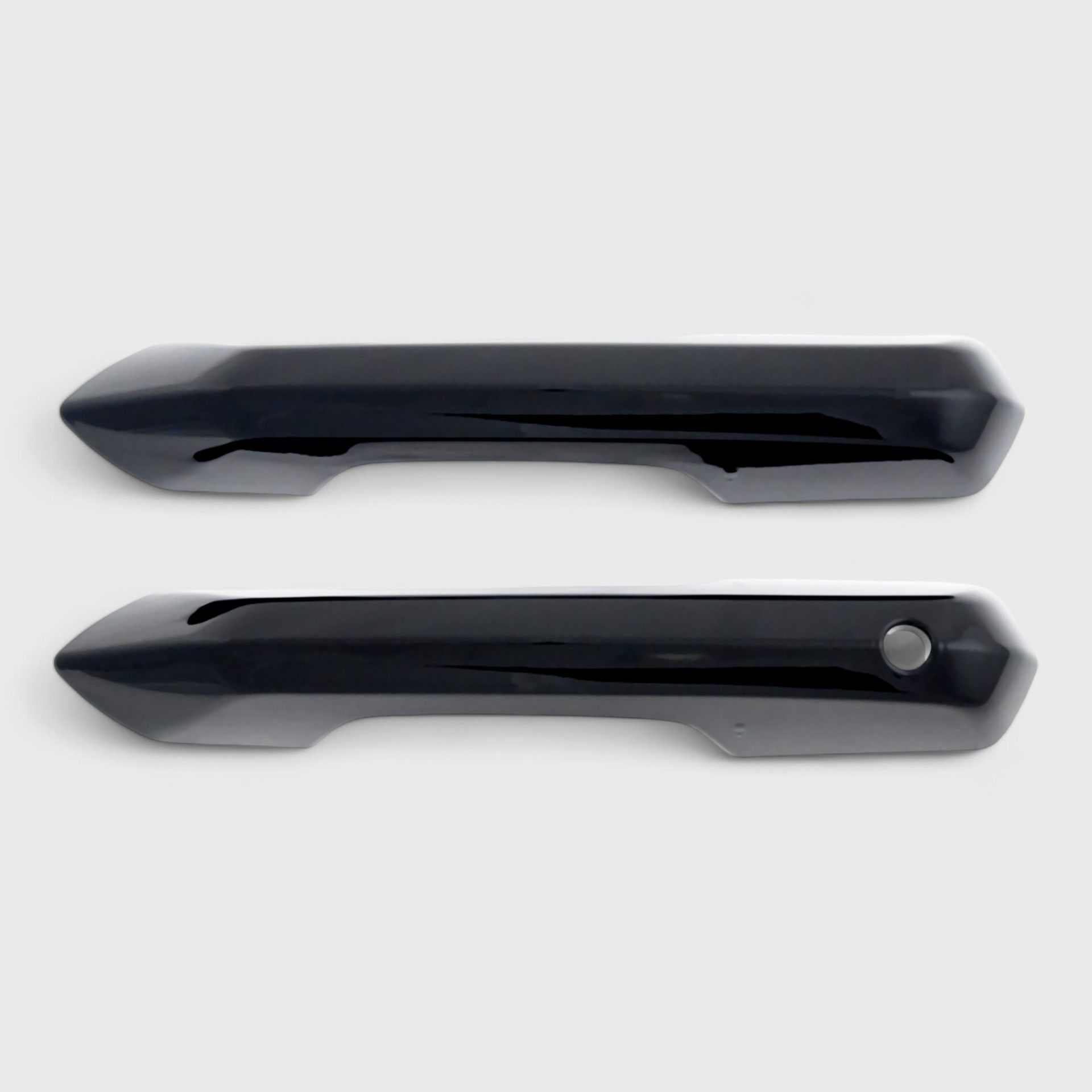 24-26 Ford Mustang Works over Keyless Sensors 2 Piece Gloss Black Snap-on W/Tape Patented Door Handle Cover