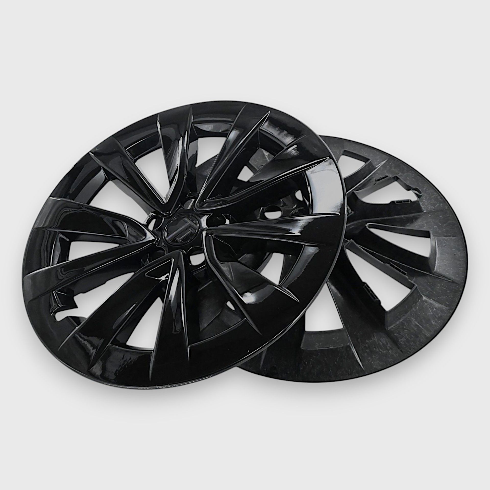 17-23 Tesla 3 8 Piece Gloss Black Snap-on Wheel Skin Set