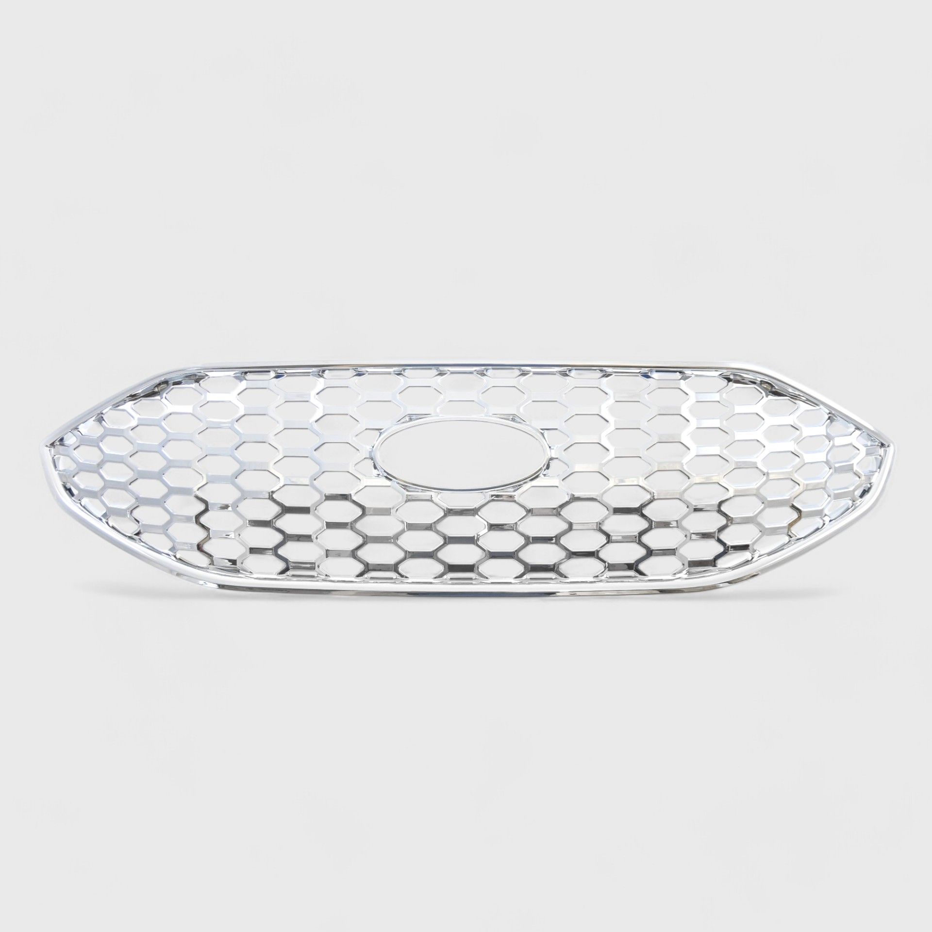 19-24 Ford Edge Does not fit grille with Camera 1 Piece Chrome Patented Clip-On W/Tape Grille Overlay