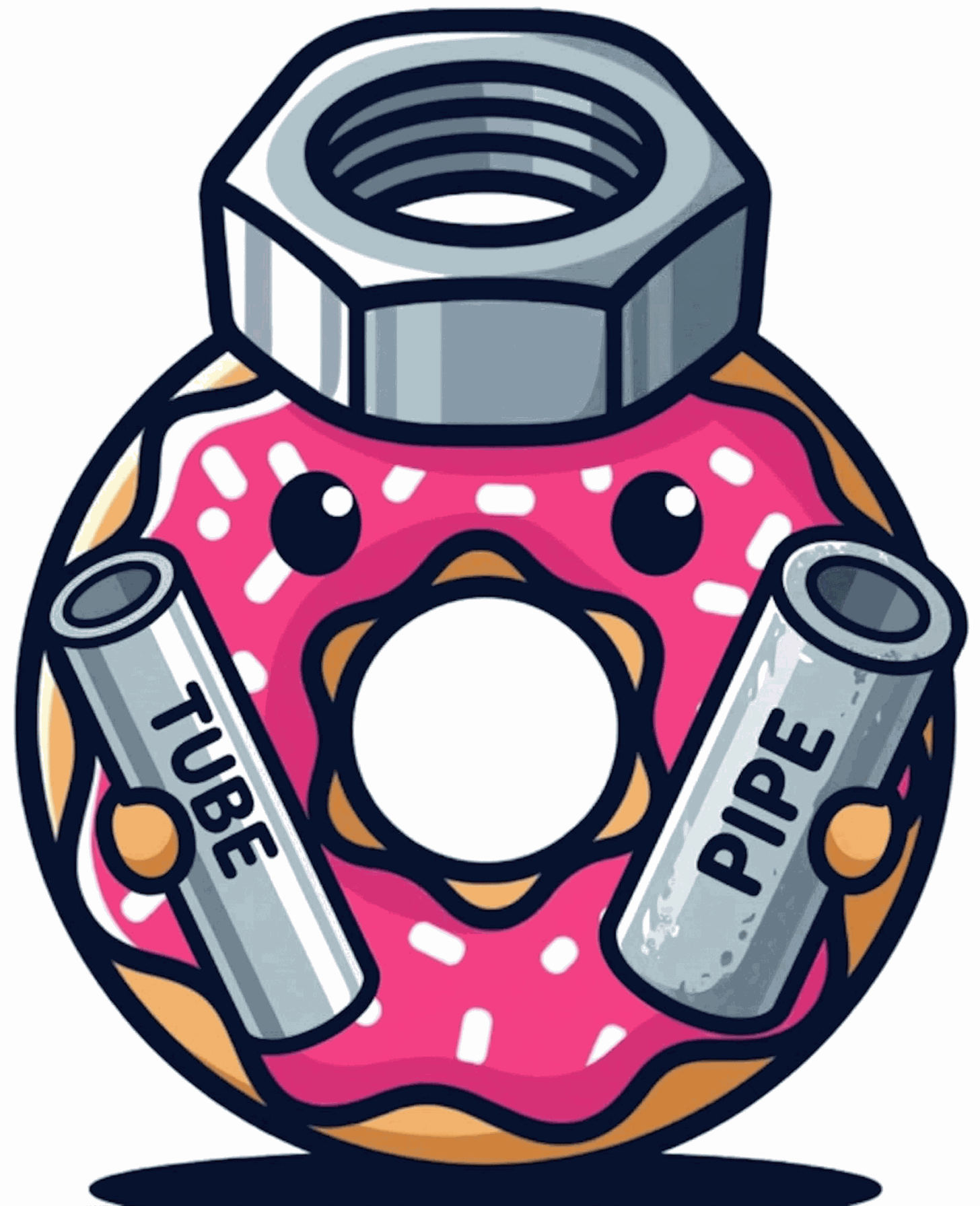 DT logo holding tube and pipe