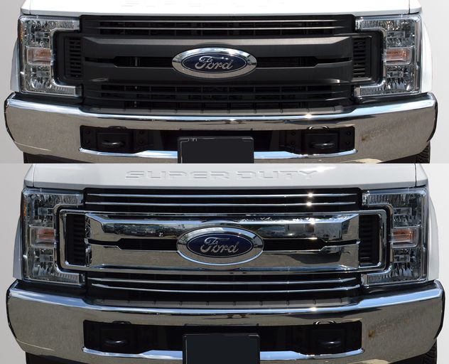 7046 Chrome Exterior 4 Door Handle Cover Compatible with 2015-2019 Ford  F150 & 2017-2019 Ford F250 F350 Super Duty - W/O Smart Key Cutout