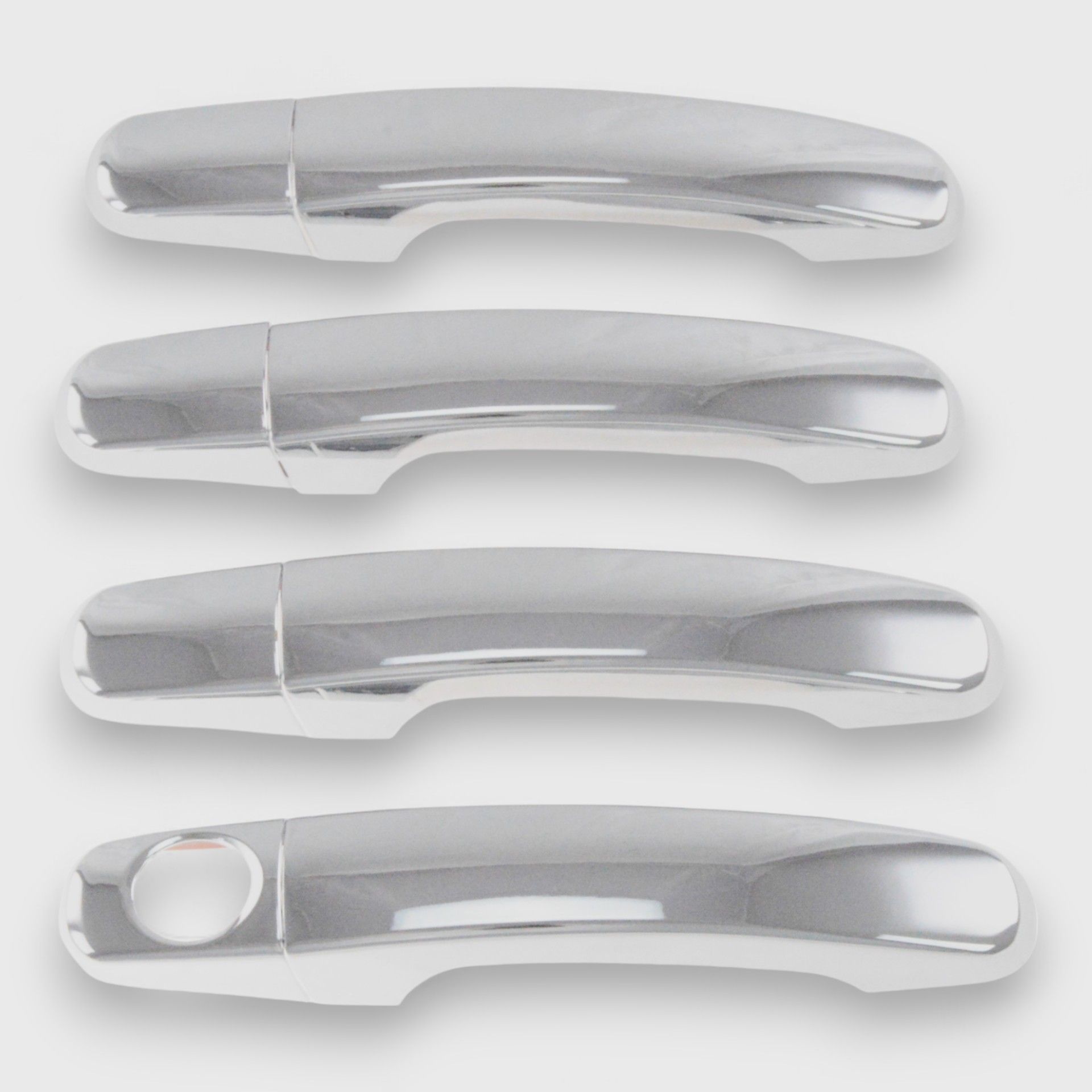 07-16 GMC Acadia, 11-17 GMC Terrain, 08-12 Chevrolet Malibu, 09-17 Chevrolet Traverse, 10-17 Chevrolet Equinox No Smart Key 8 Piece Chrome Tape-on Patented Door Handle Cover