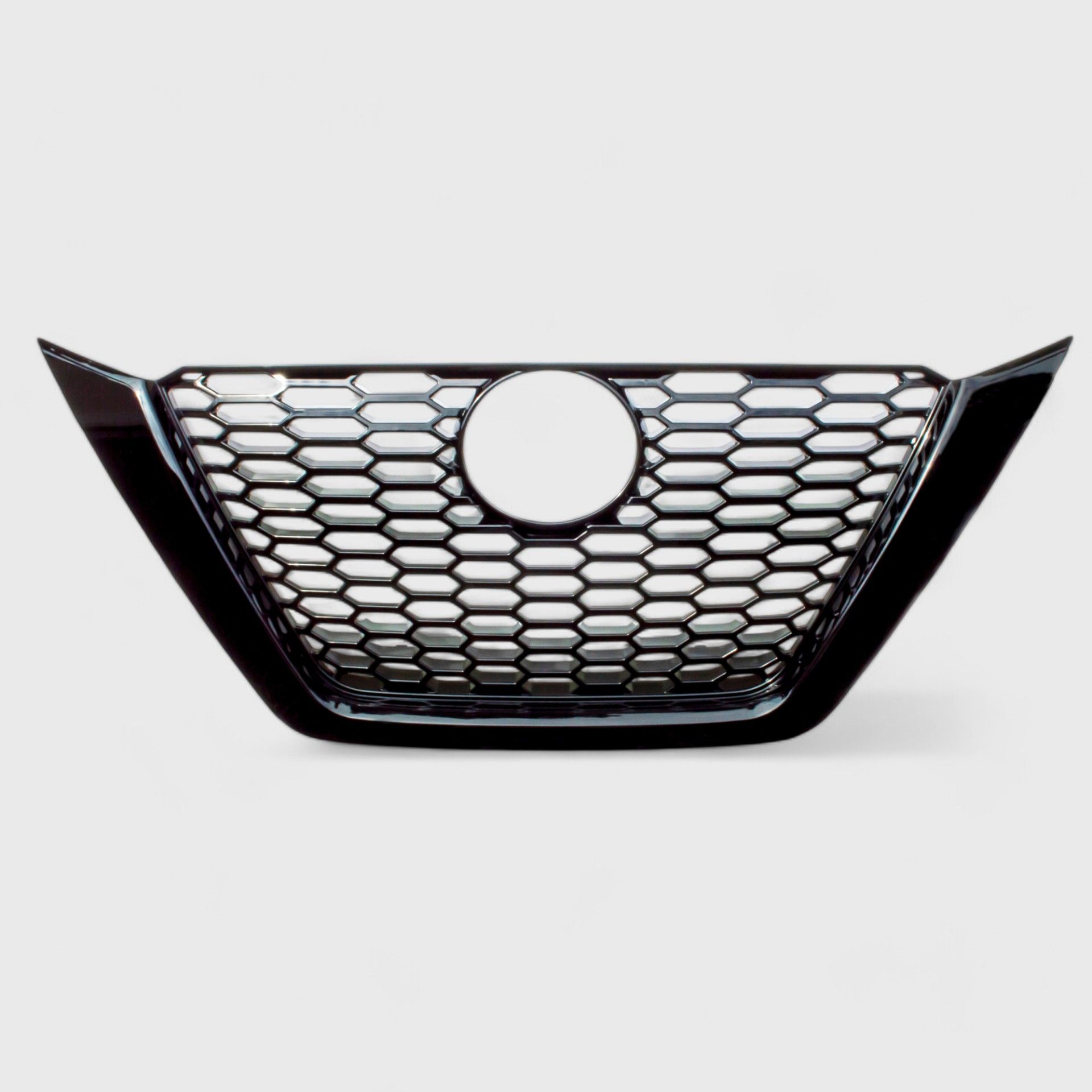 19-22 Nissan Altima Does not fit grille with Camera 1 Piece Gloss Black Snap-on W/Tape Grille Overlay