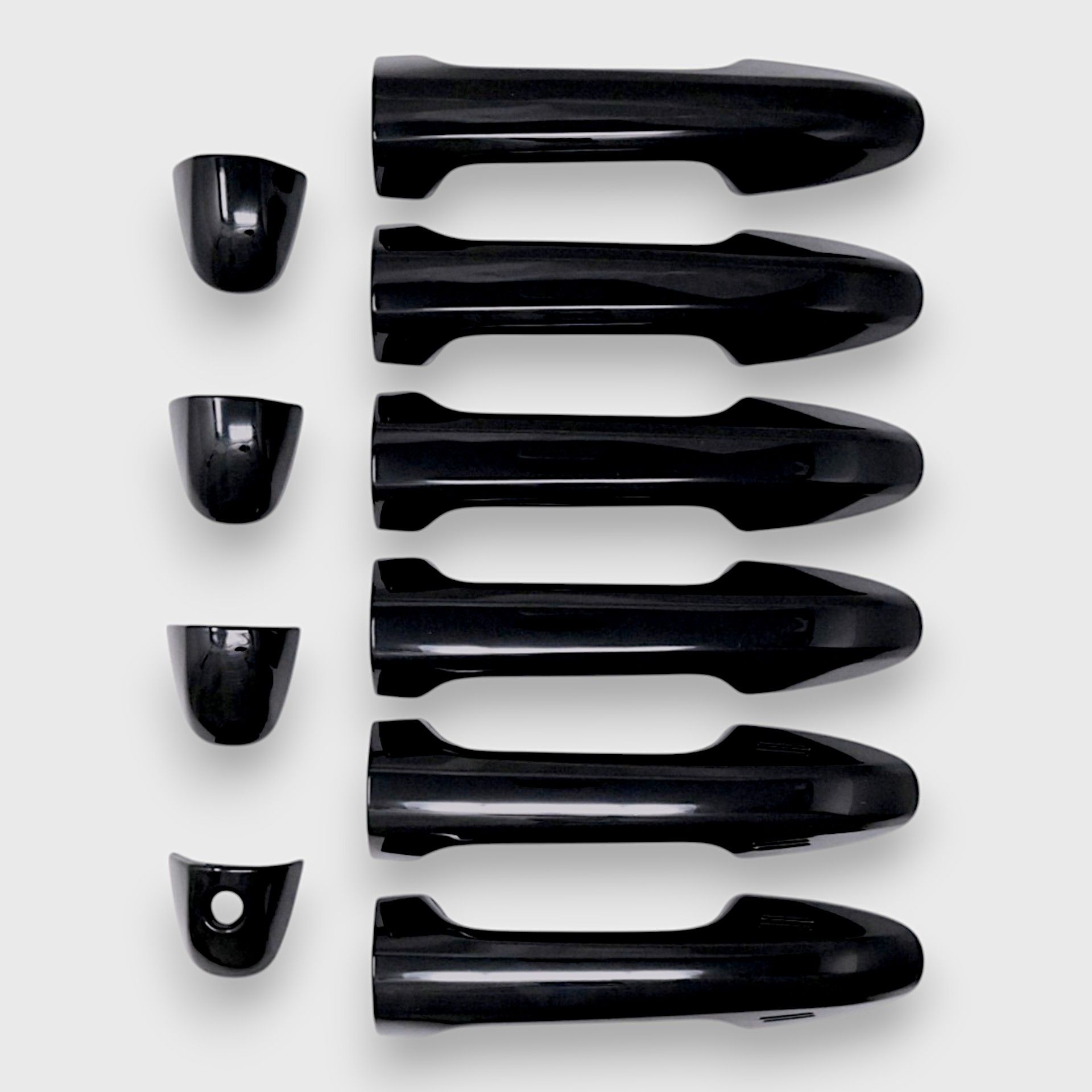 14-19 Toyota Highlander, 16-23 Toyota Tacoma Works over Keyless Sensors 10 Piece Gloss Black Snap-on W/Tape Patented Door Handle Cover