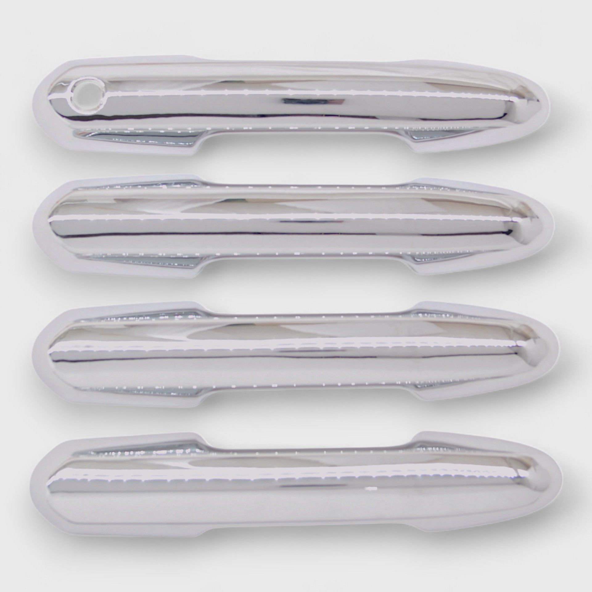 19-25 Toyota RAV4, 20-25 Toyota Highlander, 23-26 Toyota Crown, 2025 Toyota Crown Signia Works over Keyless Sensors 4 Piece Chrome Snap-on W/Tape Patented Door Handle Cover