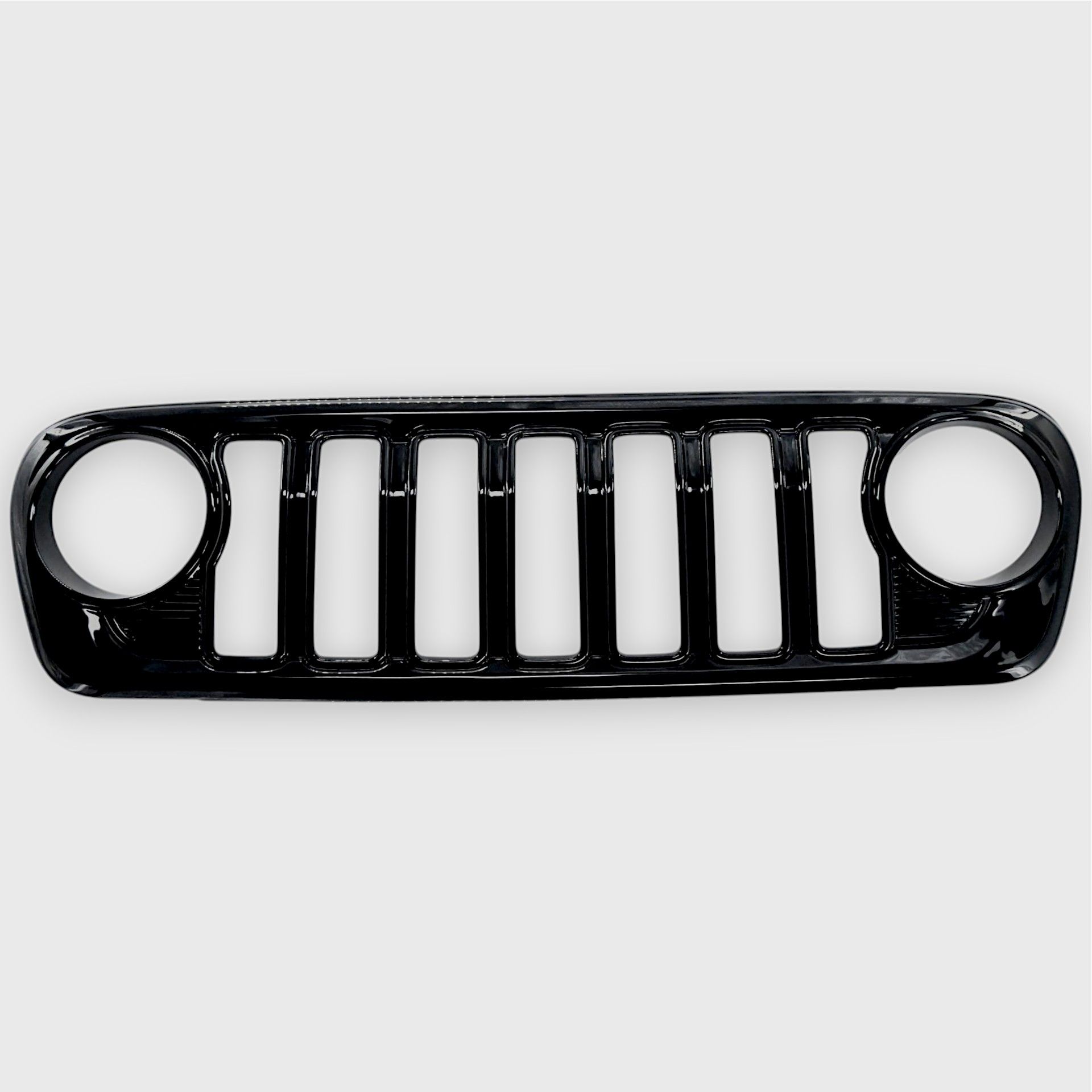 24-26 Jeep Wrangler/Gladiator Sahara/Sport/Rubicon/High Altitude 1 Piece Gloss Black Tape-on Grille Overlay