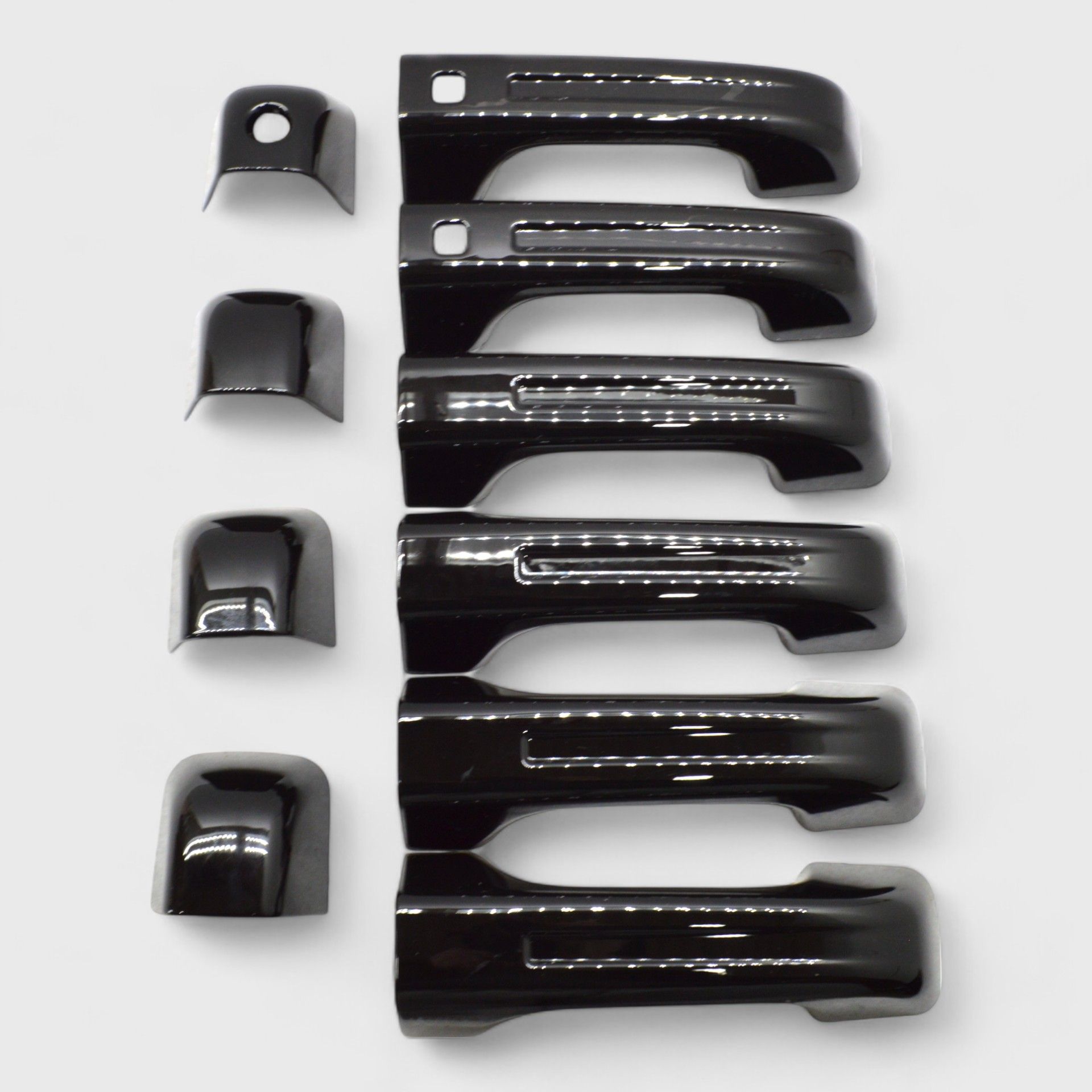 19-25 Ram 1500 (Not for Classic) Fits W/ or W/O Button Entry - Does not fit Sensor Option 10 Piece Gloss Black Snap-on W/Tape Patented Door Handle Cover