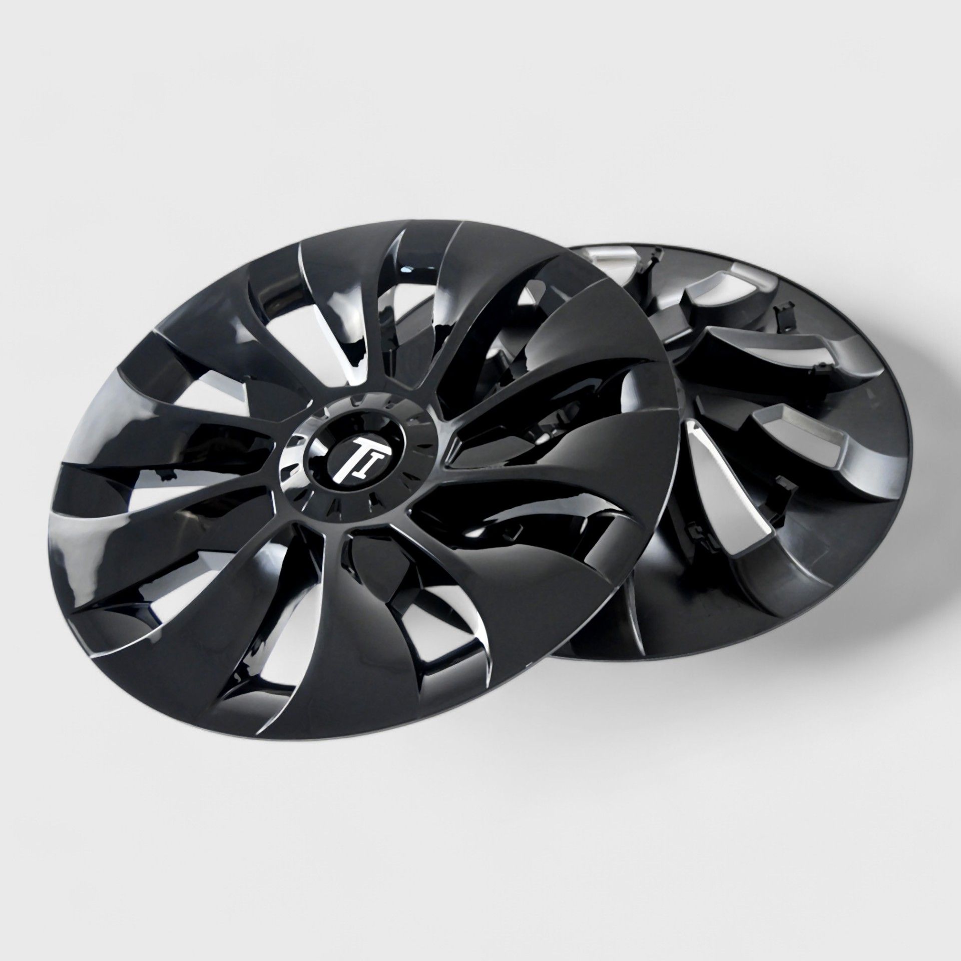 17-23 Tesla 3 4 Piece Gloss Black Snap-on Wheel Cover