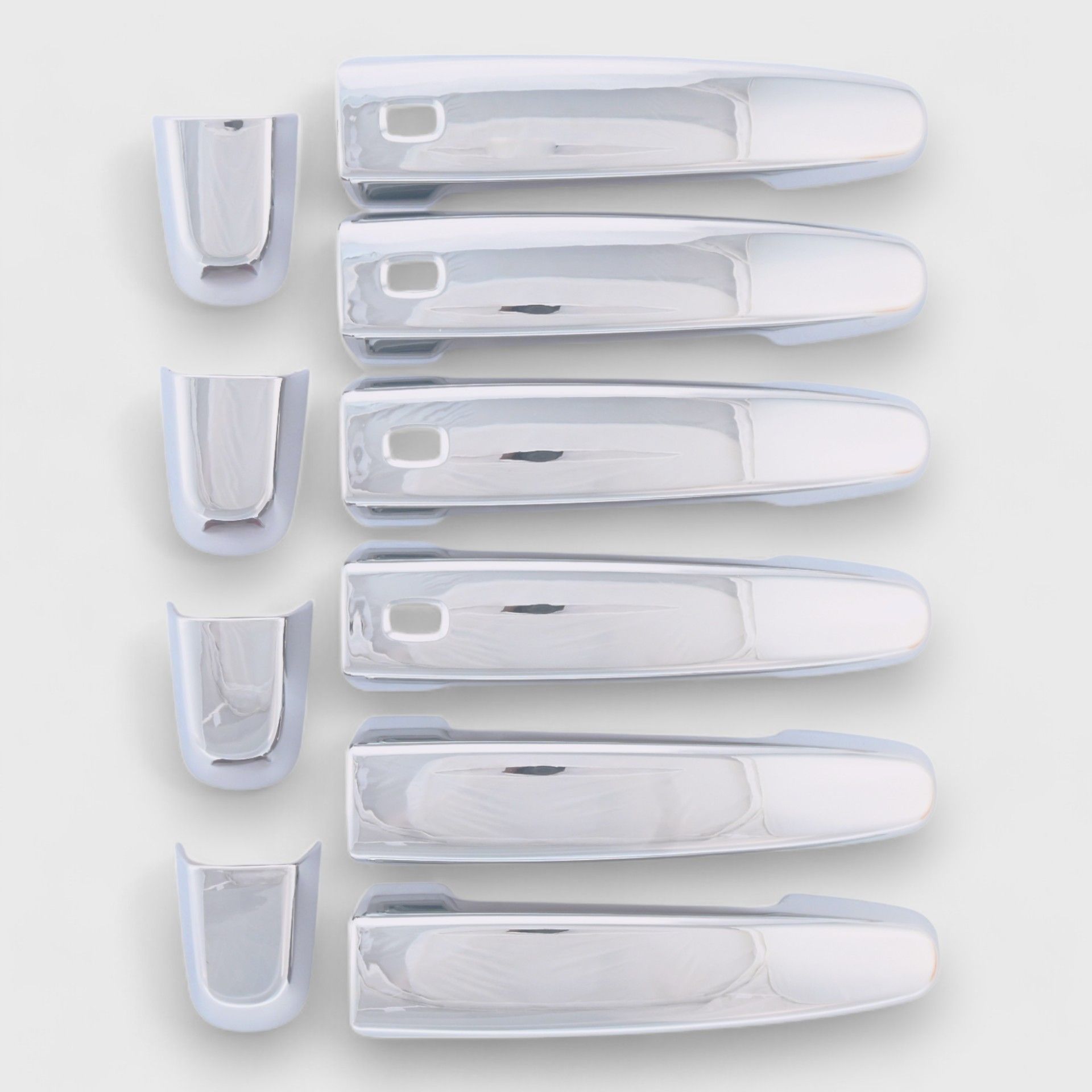 13-20 Chevrolet Impala, 16-25 Chevrolet Malibu, 18-24 Chevrolet Equinox, 18-23 Chevrolet Traverse, 19-26 Chevrolet Blazer, 17-23 GMC Acadia, 18-24 GMC Terrain W/ Smart Key 10 Piece Chrome Snap-on W/Tape Patented Door Handle Cover