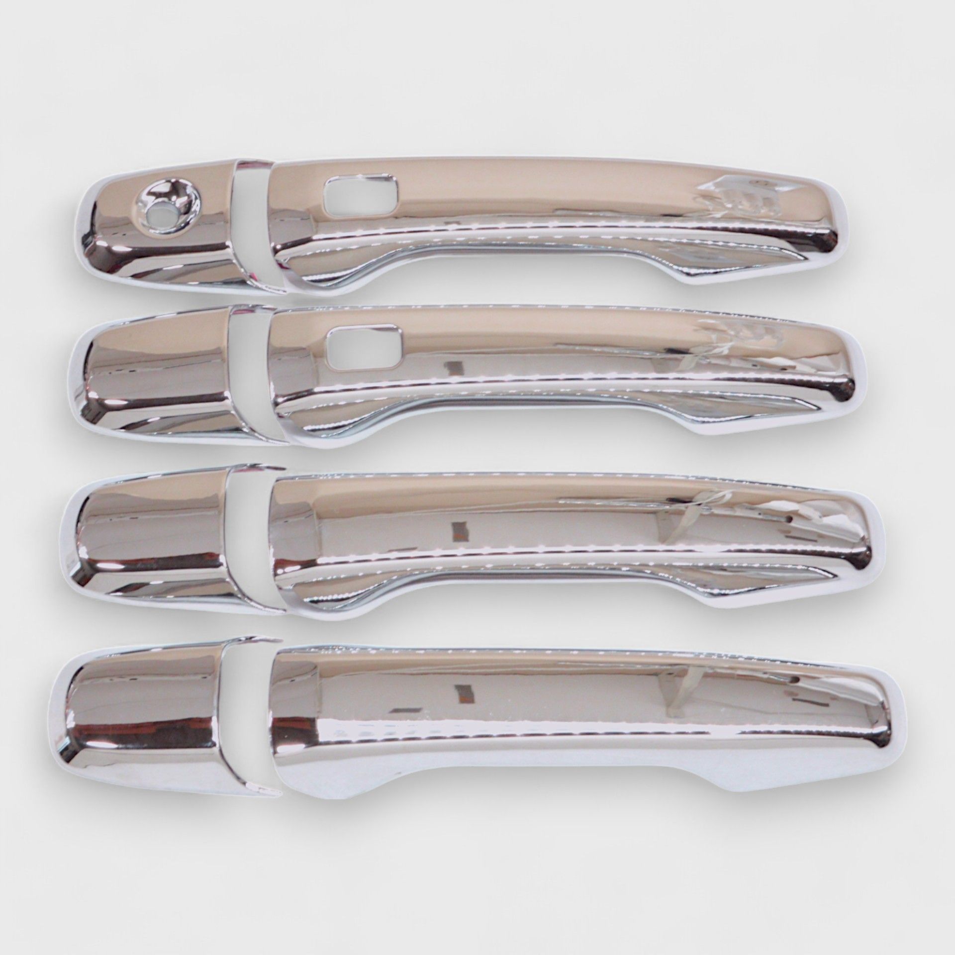 11-19 Ford Explorer, 12-14 Ford Edge W/ Push Smart key or Keyless sensor 10 Piece Chrome Snap-on W/Tape Patented Door Handle Cover