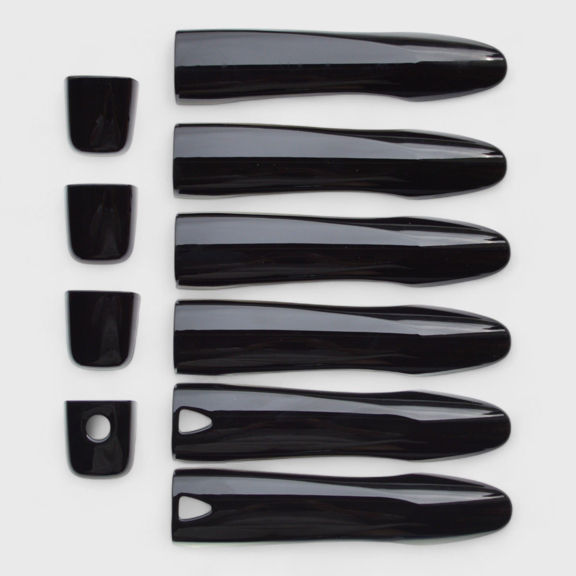 14-20 Nissan Rogue, 15-24 Nissan Murano, 16-23 Nissan Maxima, 17-24 Nissan Kicks, 17-22 Nissan Rogue Sport, 19-25 Nissan Versa W/ or W/O Smart Key 10 Piece Gloss Black Snap-on W/Tape Patented Door Handle Cover