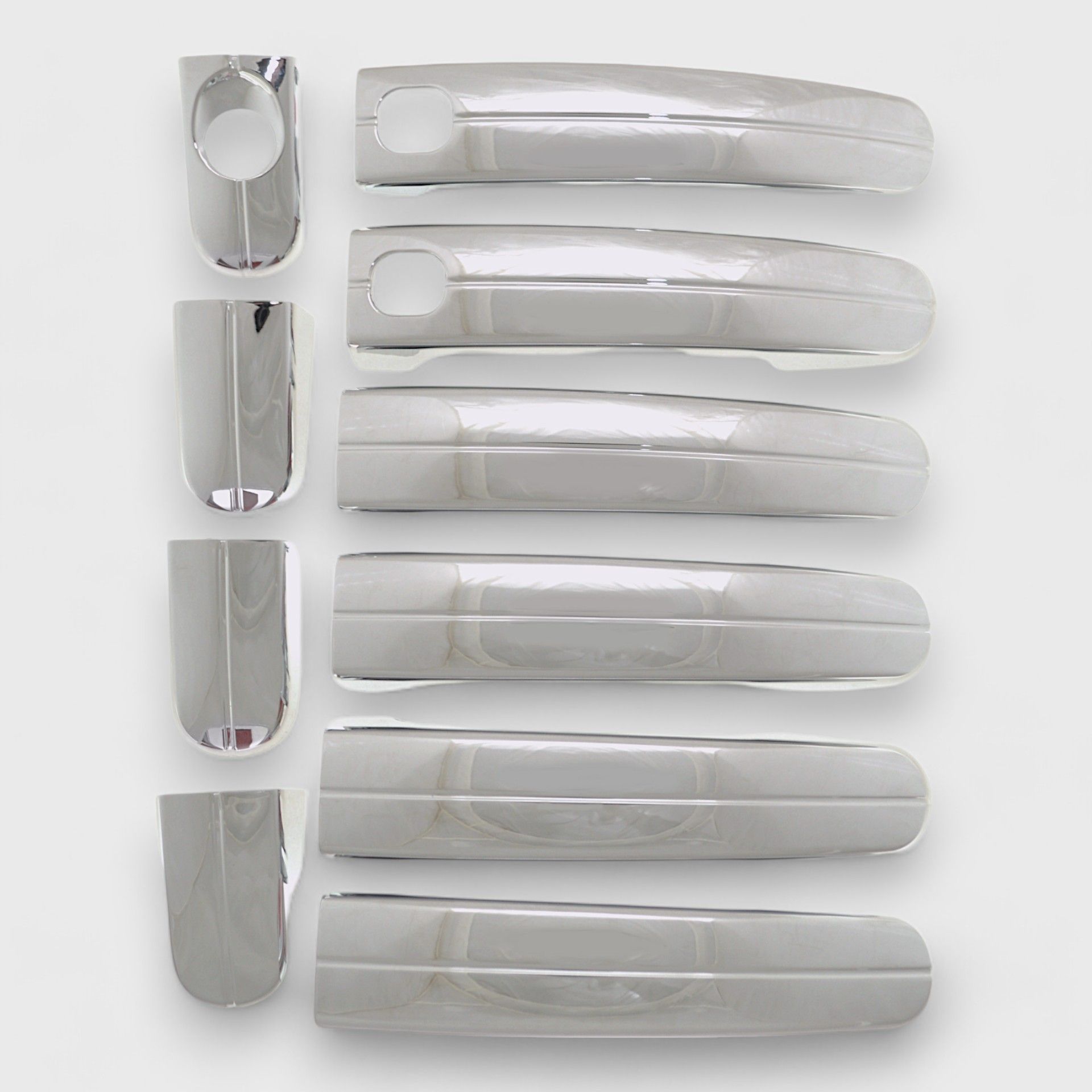 12-18 Ford Focus, 12-19 Ford Escape, 13-18 Ford C-Max, 14-19 Ford Transit Connect W/ or W/O Smart Key 10 Piece Chrome Snap-on W/Tape Patented Door Handle Cover