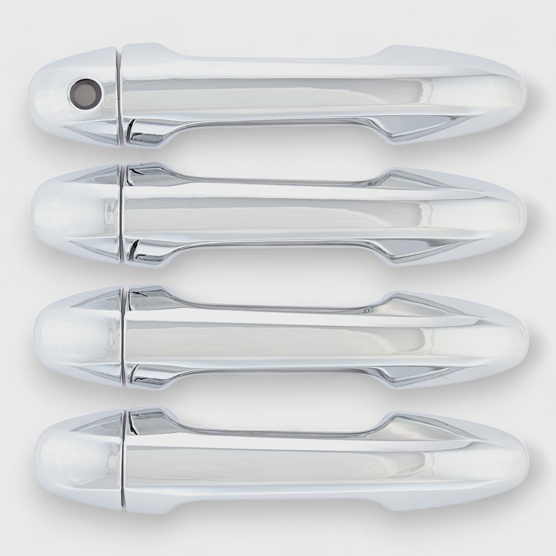 14-19 Toyota Highlander, 16-23 Toyota Tacoma Works over Keyless Sensors 8 Piece Chrome Snap-on W/Tape Patented Door Handle Cover