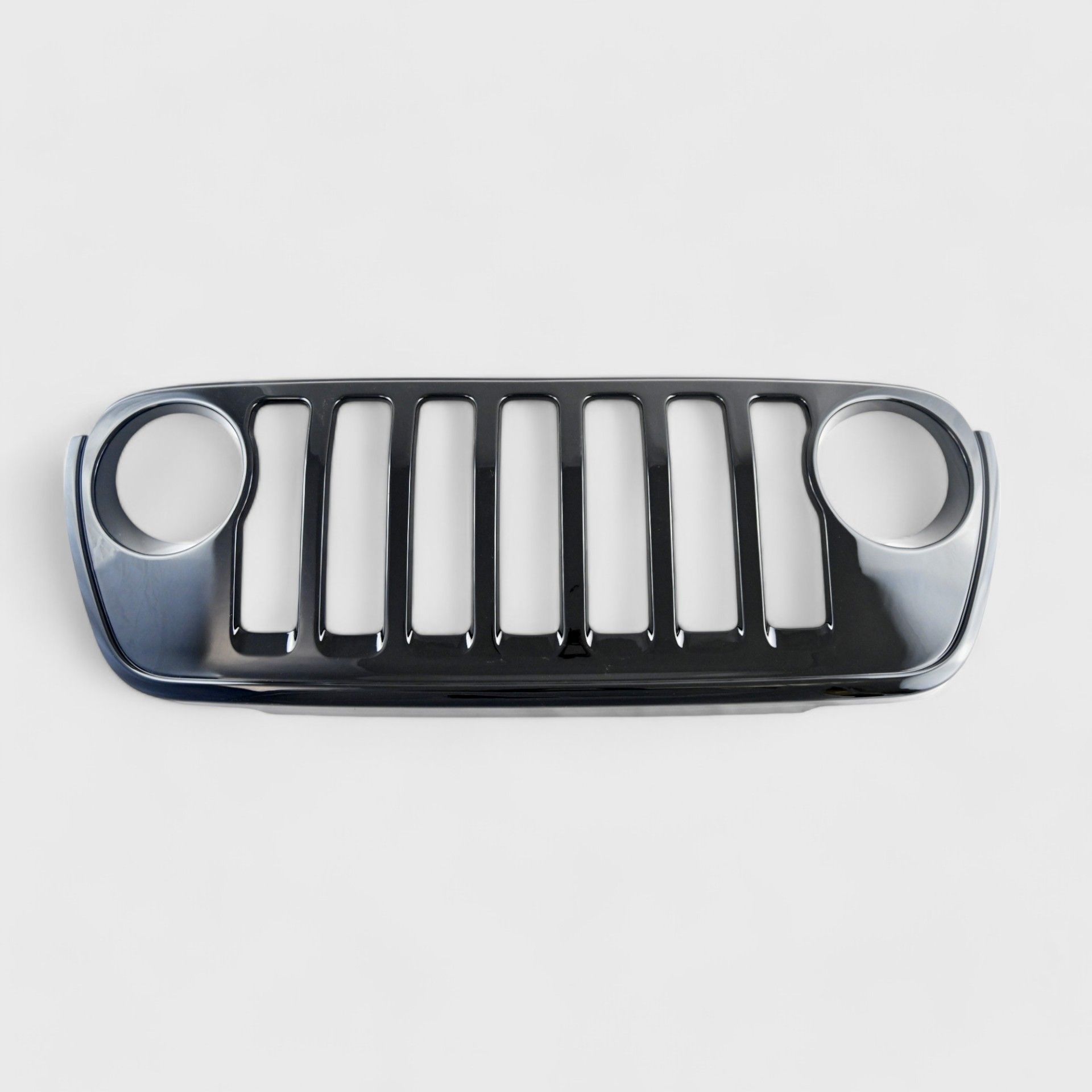 18-23 Jeep Wrangler, 20-23 Jeep Gladiator Sport/Sport S/Texas Trail 1 Piece Gloss Black Tape-on Grille Overlay